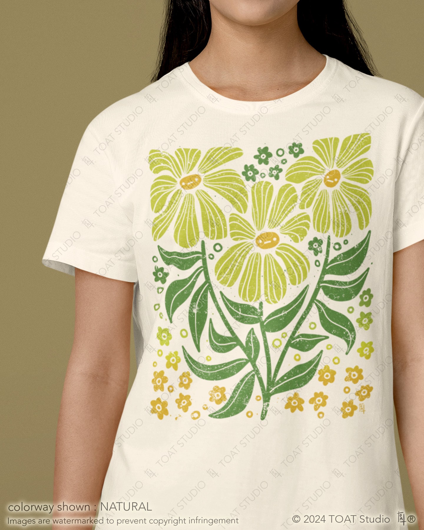 Boho Wildflowers II Unisex T-Shirt, Daisy Festival Shirt, Botanical Neutral, Flower Market, Boho Daisy, 1970s Retro Floral Tee, Emo Flowers