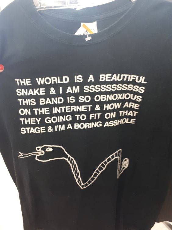 The World is a Beautiful Snake & I Am Ssssssssss This Band is So Obnoxious on the Internet & How Are They Going to Fit on That Stage & I’m a Boring Asshole Shirt