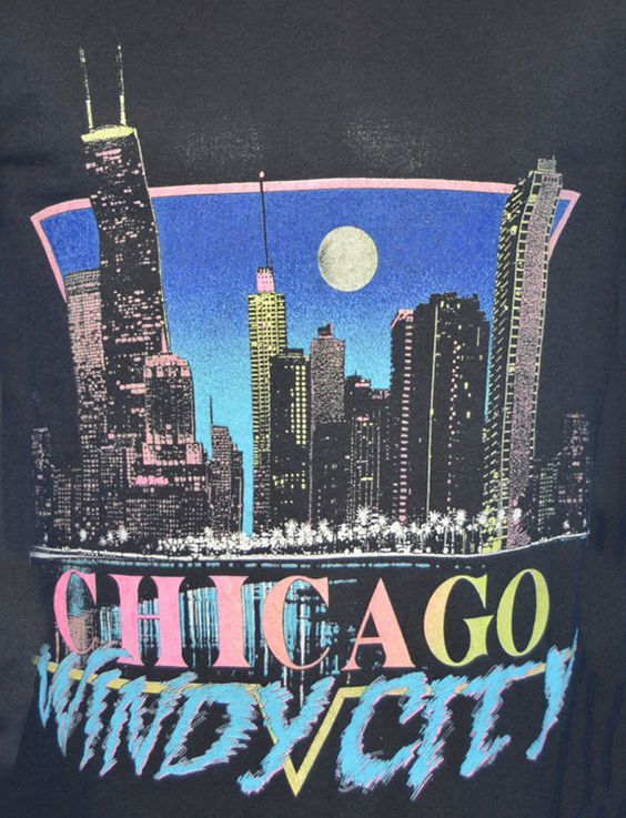 Chicago Windy City 1980s Tee Shirt Outfit, Shirt Outfit Idea