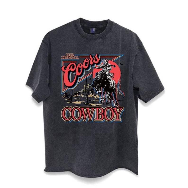 Coors Western Cowboy T-Shirt, Vintage 90s Western Shirt Classic Cotton