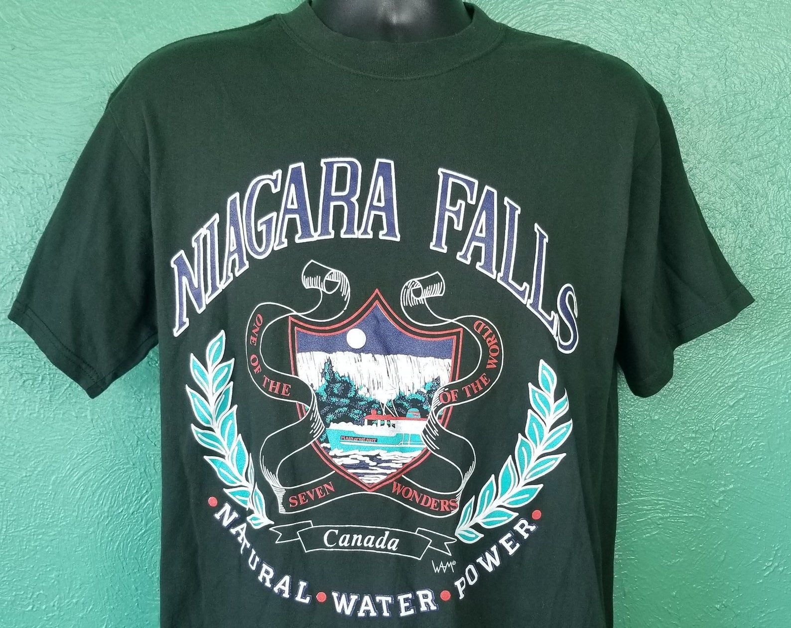 Vintage 90S Niagara Falls Canada The Seventh Wonder Of The World Puffy T Shirt L