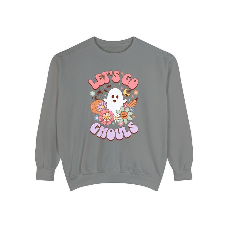 Cute Halloween Women's Sweatshirt "Let's Go Ghouls!" Ghost Shirt, Spooky Pullover, Fall Fashion, Halloween Gift, Cute Ghost Sweatshirt