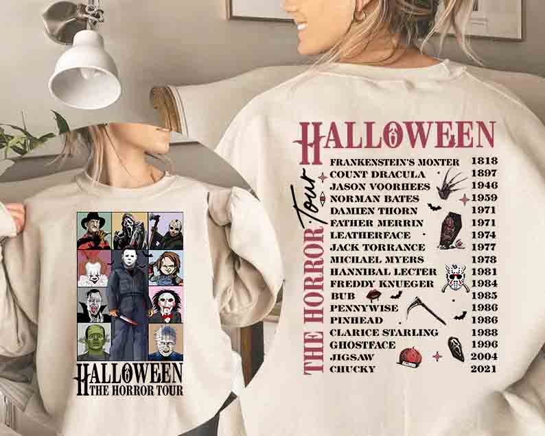 Vintage Halloween Characters The Horror Tour Sweatshirt