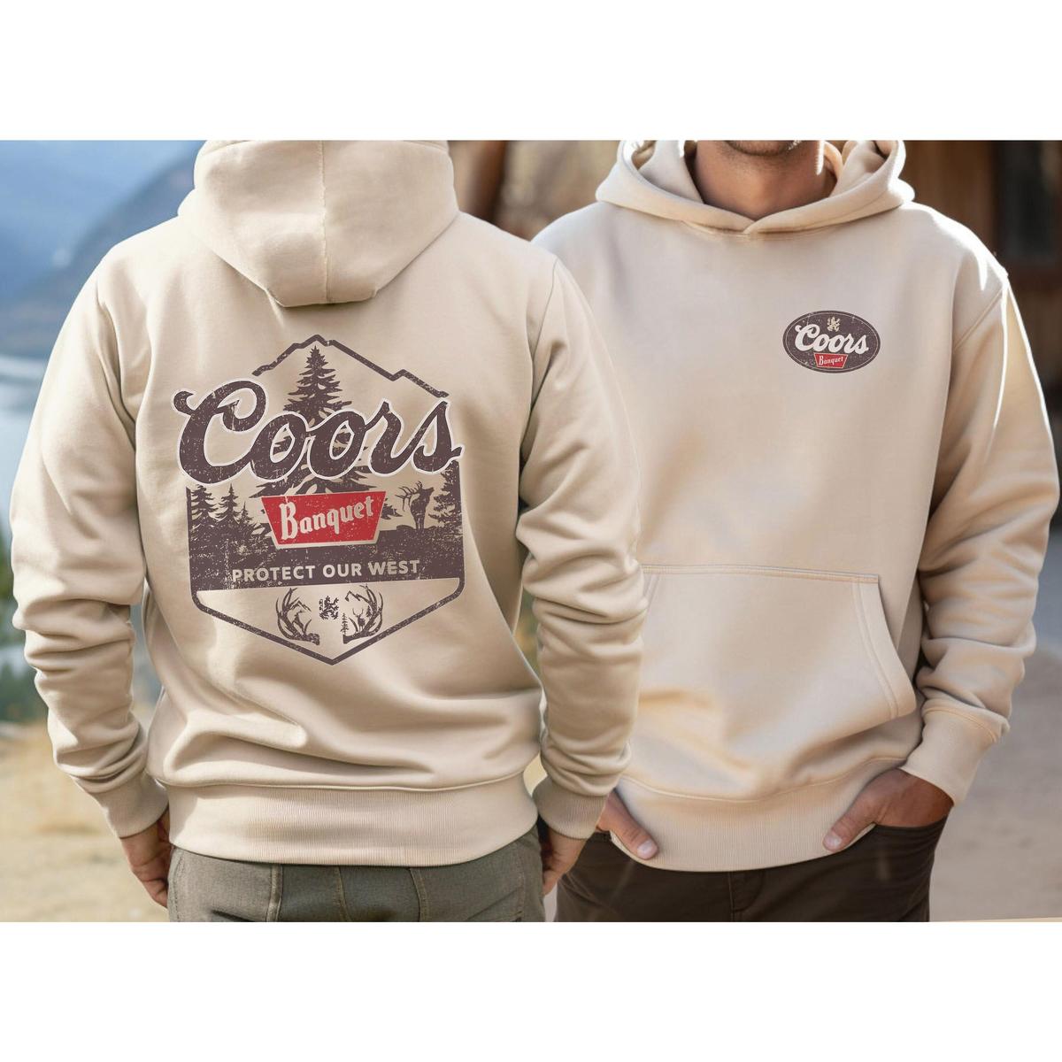 Coors Banquet Elk Hoodie Coors Hunting Hoodie Coors Banquet Protect The West Coors Antler