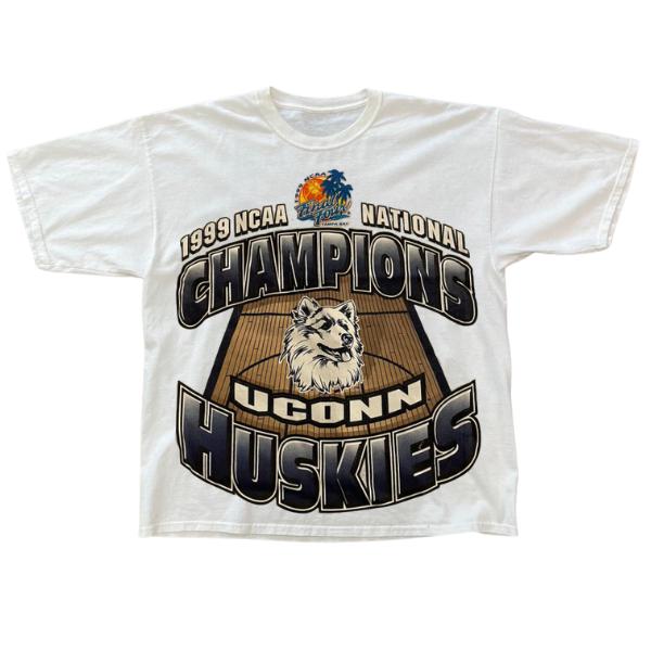 Vintage 90s UCONN Huskies 1999 NCAA NATIONAL CHAMPIONS SHIRT, VINTAGE GRAPHIC TEES, Shirt Outfit Idea