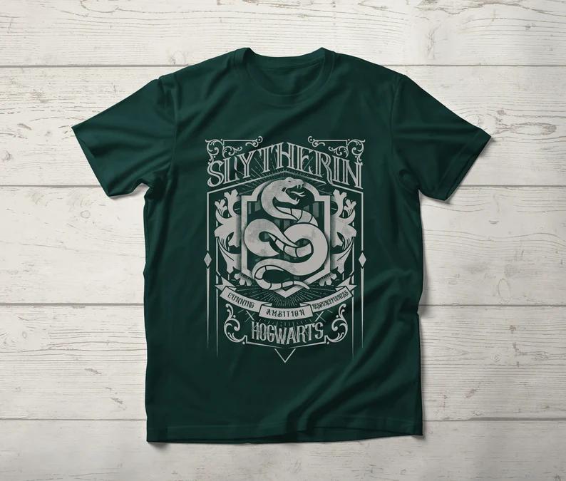 Slytherin Tshirt, Wizard Sport Shirt, Wizard House Varsity Collegiate Shirt, Wizard School Shirt, Hogwarts School Shirt