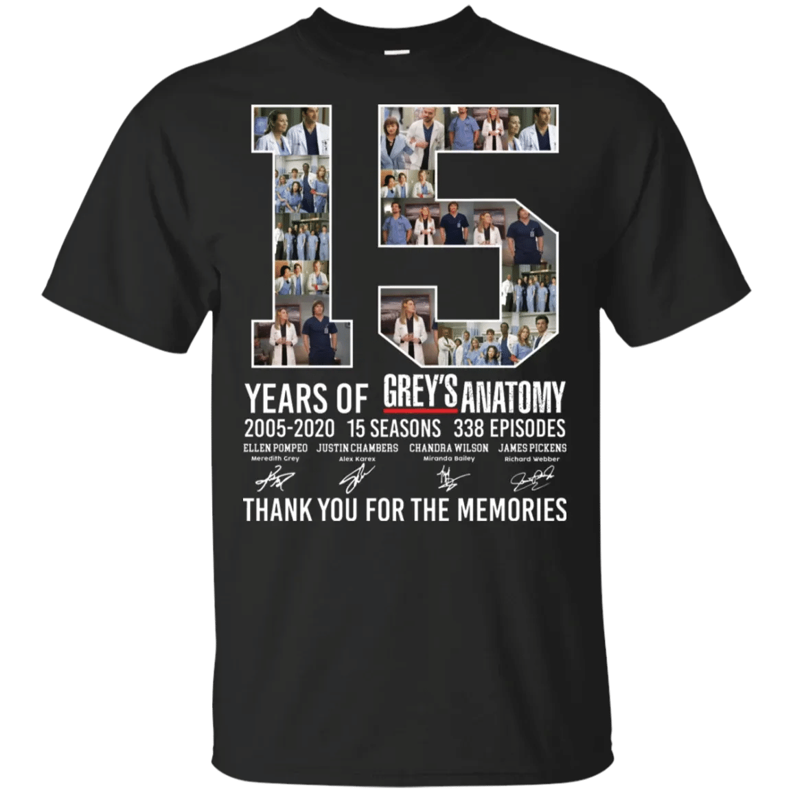 15 Years Of Grey_S Anatomy 2005-2020 Thank You For The Memories Fans Shirt