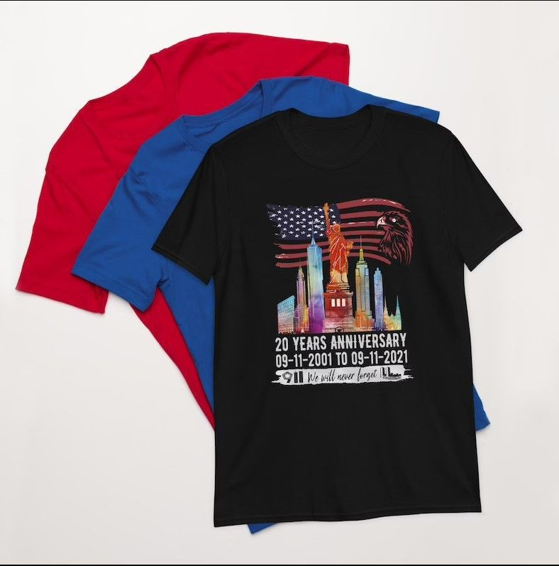 20 Years Anniversary 911 We Never Forget Short-Sleeve Unisex T-Shirt