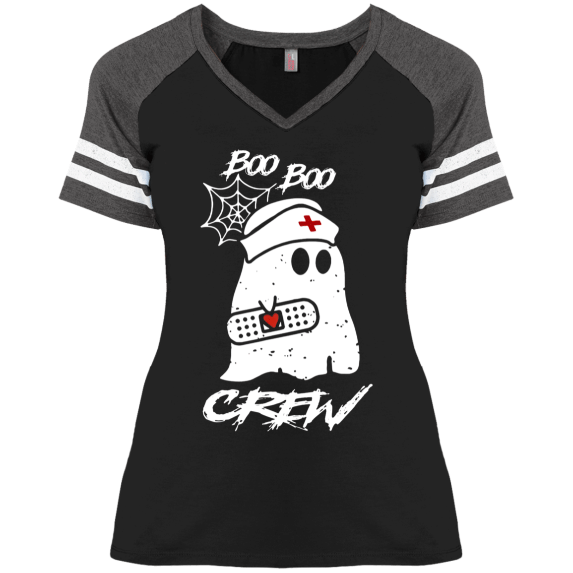 Boo Boo Crew Nurse Ghost Funny Halloween Costume Gift Ladies’ V-Neck