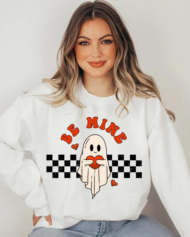 Valentines Day Sweatshirt, Cute Ghost Sweatshirt