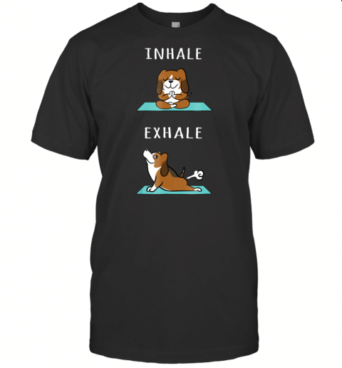 Basset Hound Yoga Inhale Exhale T Shirt Funny Dog Shirt