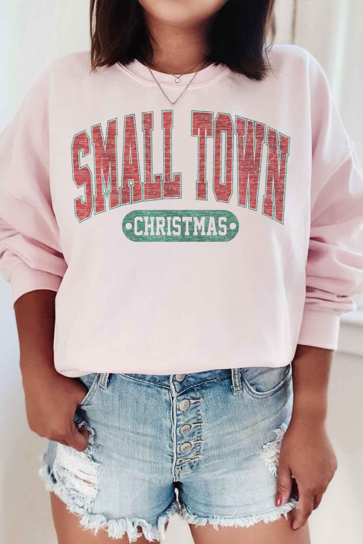 Small Town Christmas Merry Sweatshirt Christmas Preppy Sweatshirt Trendy Christmas Christmas Crewneck Merry and Bright Christmas Outfit