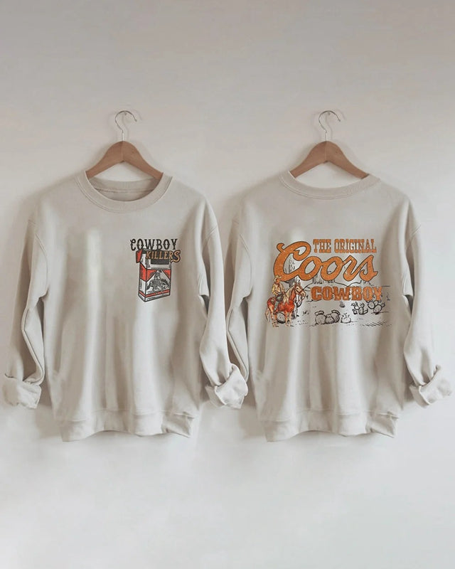 Cowboy Sweatshirt Print Christmas Sweatshirts