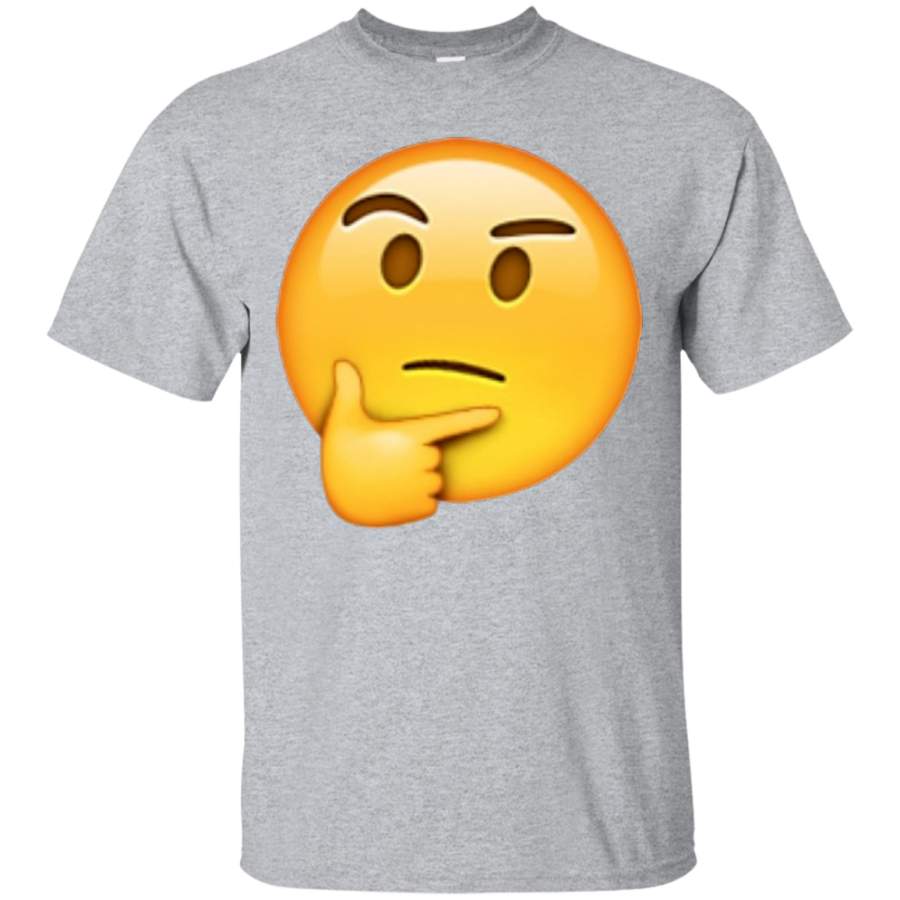 Skeptical Thinking Eyebrow Raised Emoji Tee Shirt