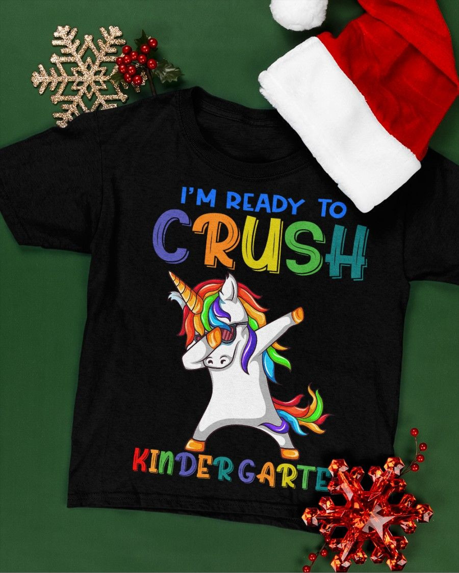 Back To School 2021 – Unicorn I Am Ready To Crush Kinder Garten Back To School Shirt For Kids And Teachers