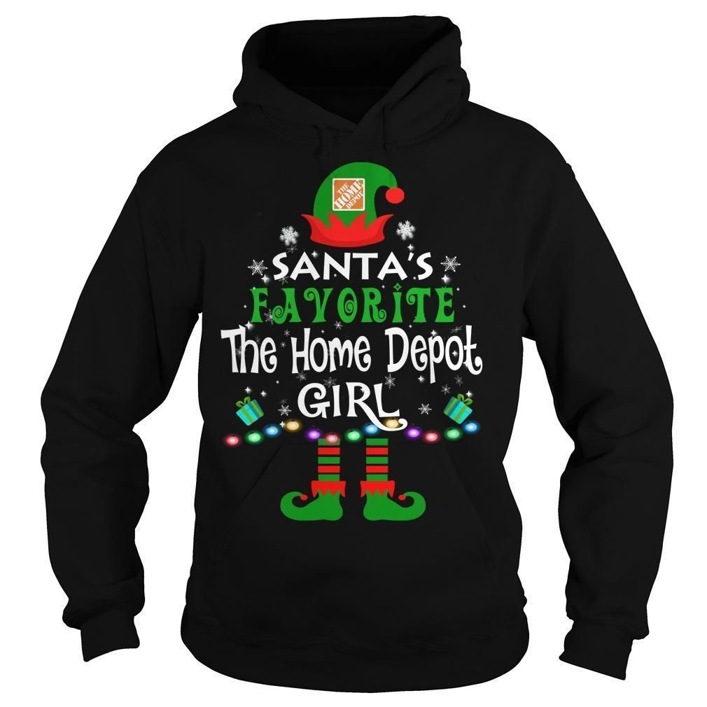 Santas Favorite The Home Depot Girl Elf Christmas Noel Xmas Holidays Shirts