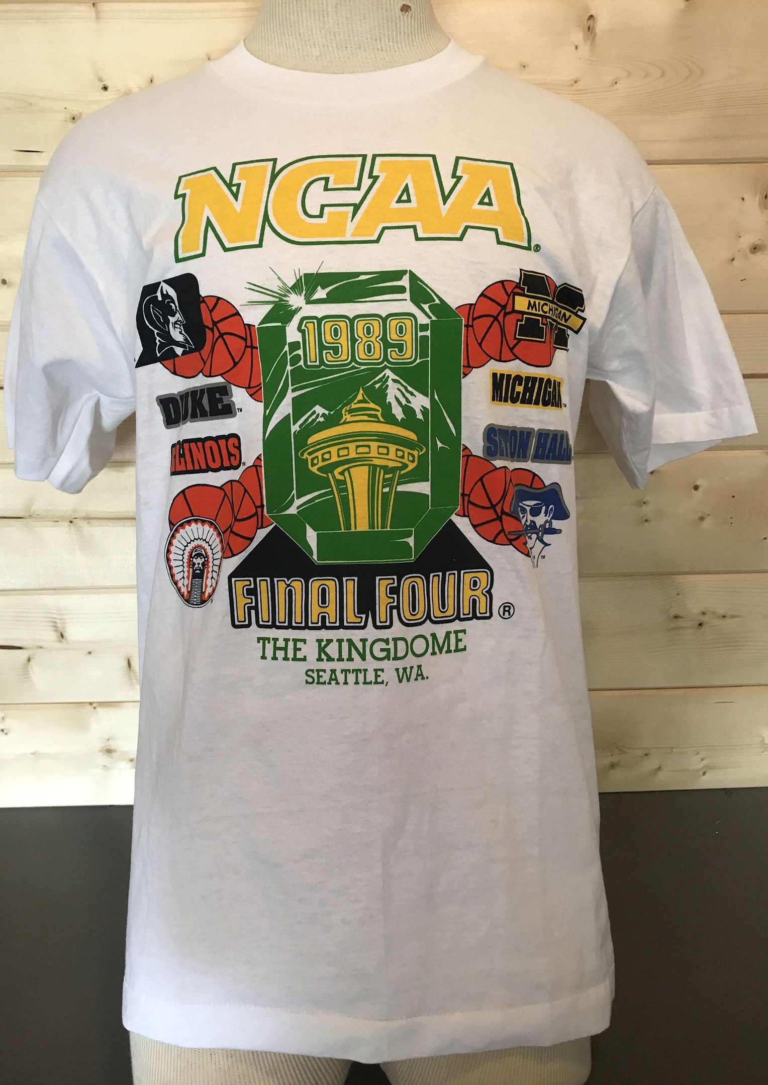 Vintage 1989 Final Four Collegiate Pacific 50 50 Seton Hall Michigan Illinois Duke Shirt, Shirt Outfit Idea