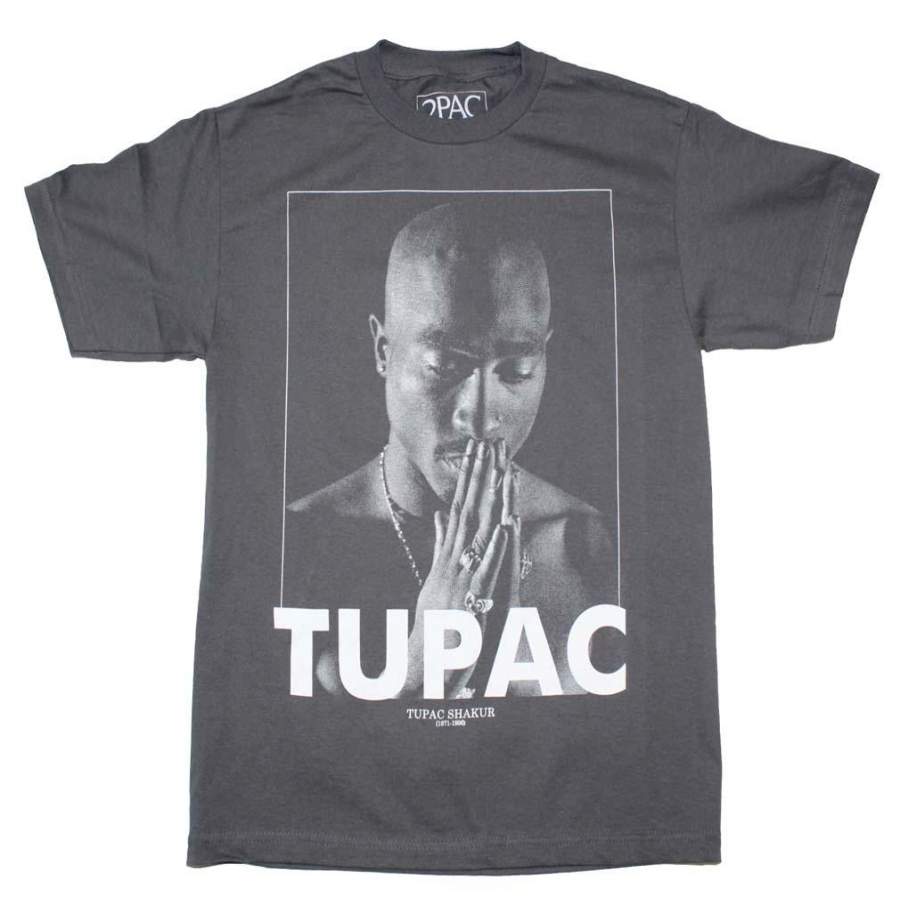 Tupac Praying Charcoal T-Shirt