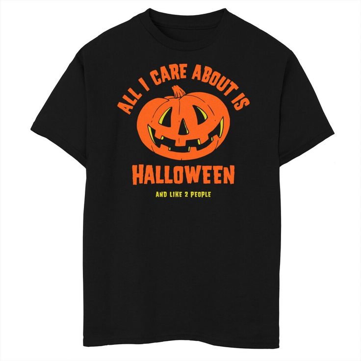 Boys 8-20 All I Care About Is Halloween Graphic Tee, Boys, Black, Halloween Costume Ideas, Shirt Outfit Ideas