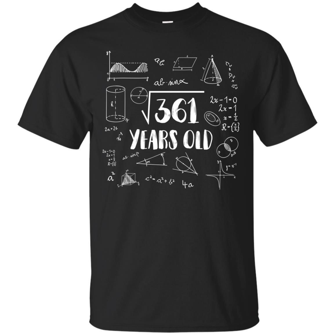 Square Root Of 361 19Th Birthday 19 Years Old Math T-Shirt