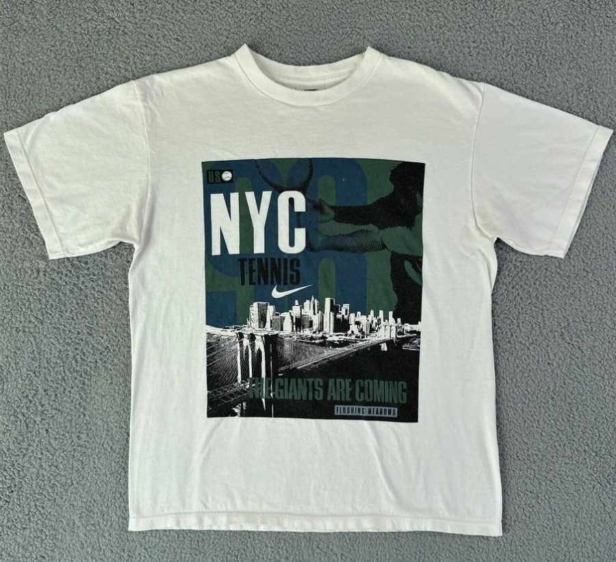 Vintage 1996 US Open Flushing Meadows NYC The Giants Are Coming Nike Tennis Tee Shirt Outfit, Shirt Outfit Idea