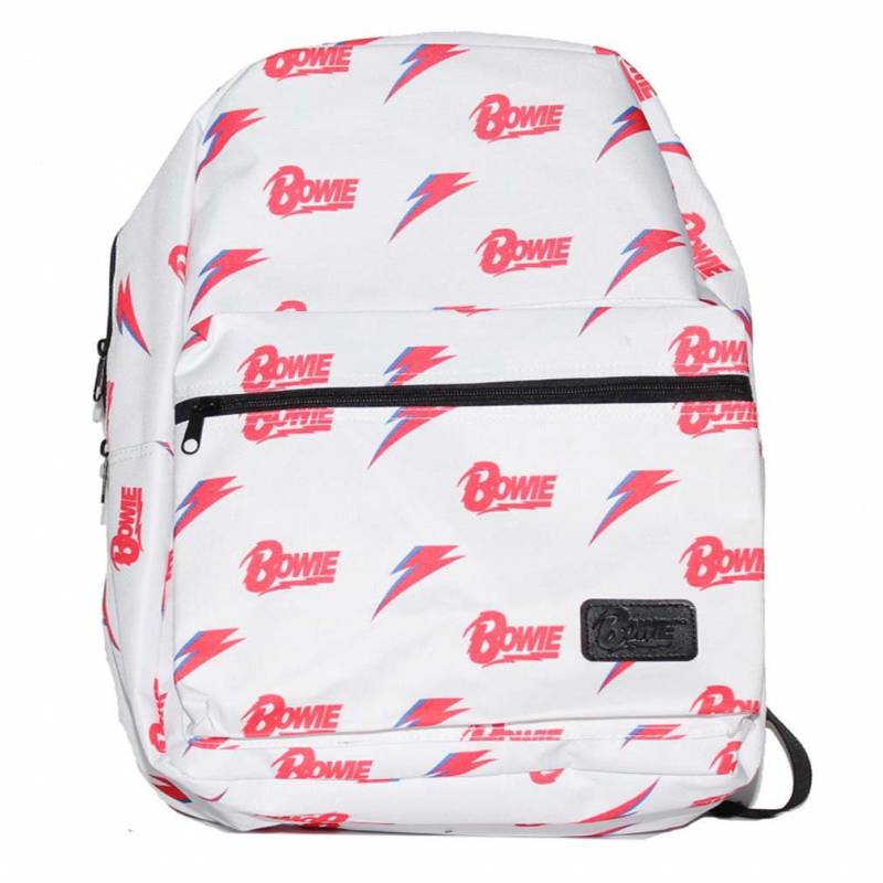 David Bowie All Over Print White Backpack