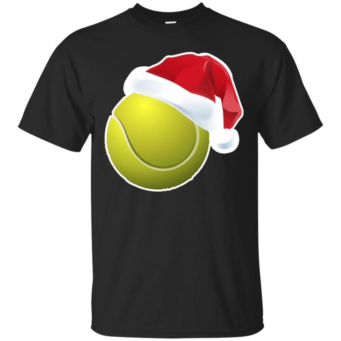 Tennis With Santa Claus Hat X-Mas Shirt For Tennis Lovers