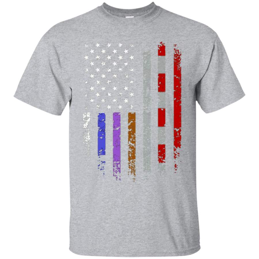 Brazilian Jiu-Jitsu Belts American Flag T-Shirt