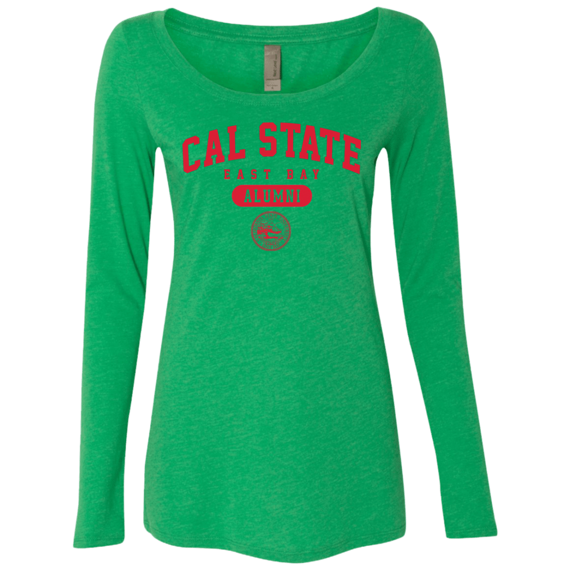 California State University East Bay Pioneers Alumni Red Womens Triblend Long Sleeve Shirt