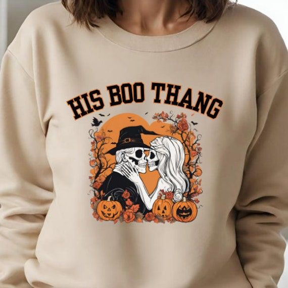 Boo Thang Halloween Sweatshirt, Fall Sweatshirt, Couple Halloween Sweatshirts, Spooky Season Shirts, Autumn Sweatshirt, His and Hers Shirts