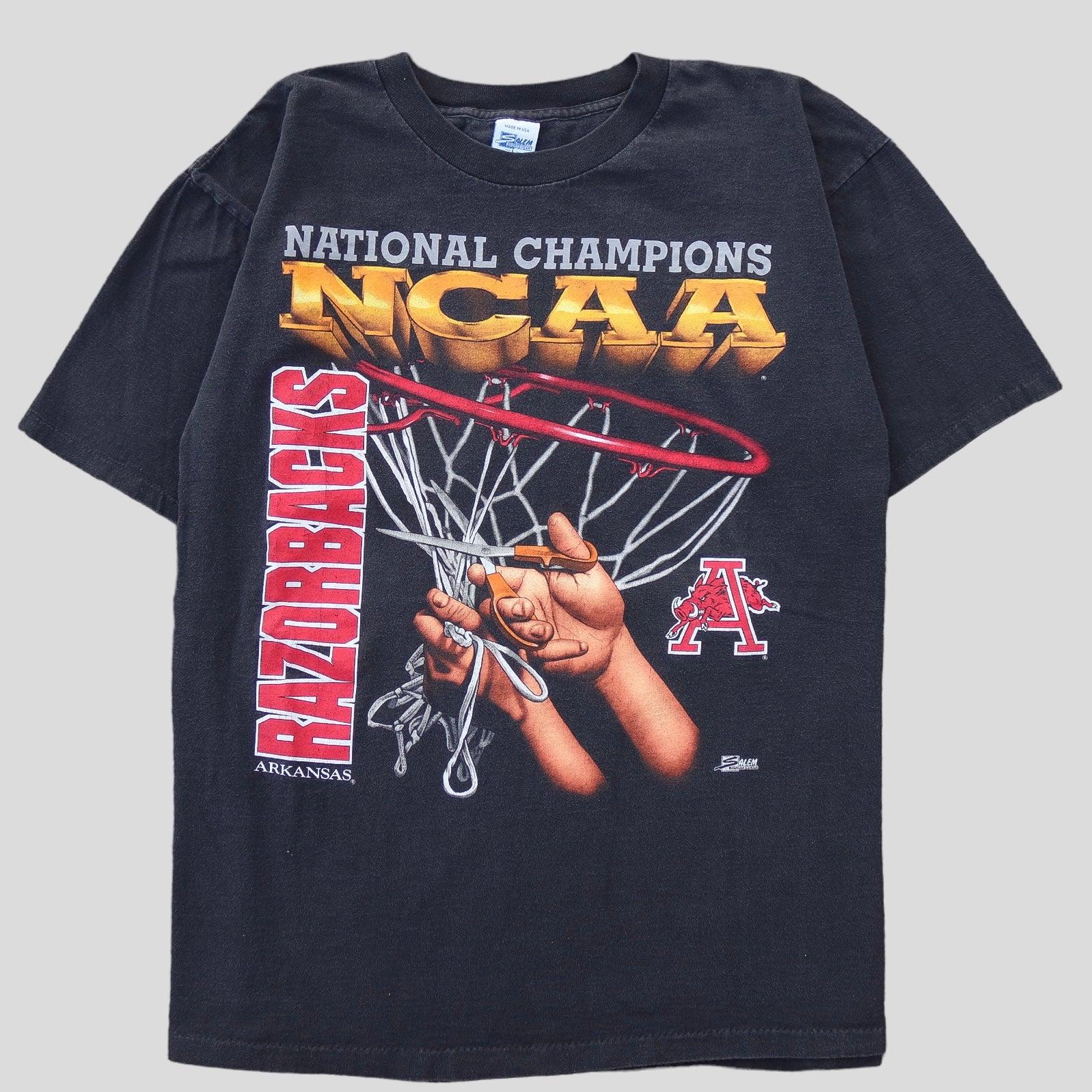 Vintage 90s Arkansas National Champions NCAA Official T-Shirt, Shirt Outfit Idea