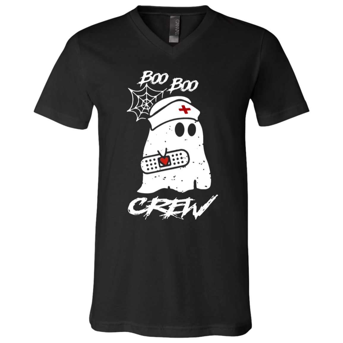 Boo Boo Crew Nurse Ghost Funny Halloween Costume Gift Unisex V-Neck T-Shirt