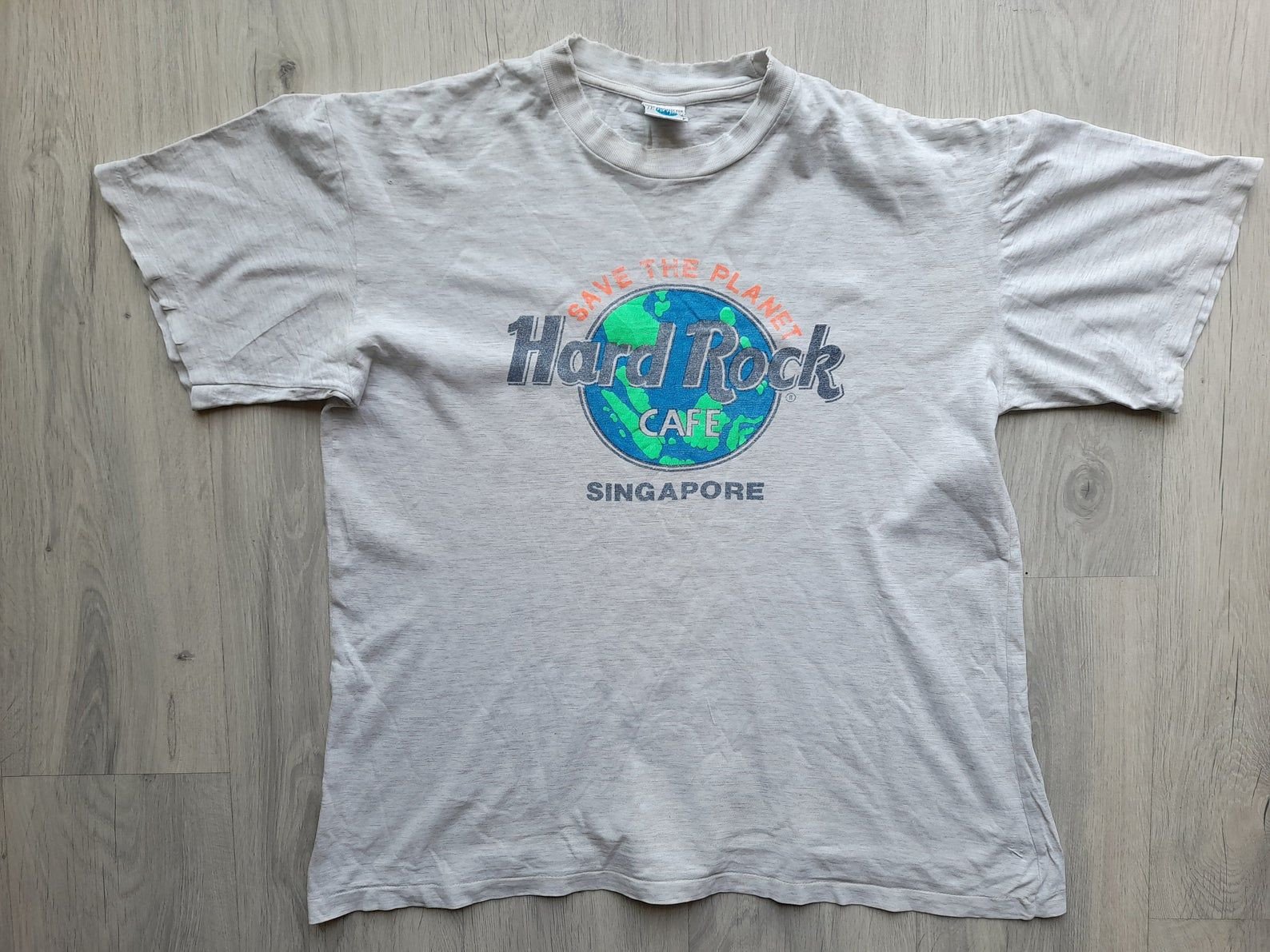 Vintage 80S Hard Rock Cafe Singapore Save The Planet T Single Stitch Shirt S Ard Rock Cafe Singapore