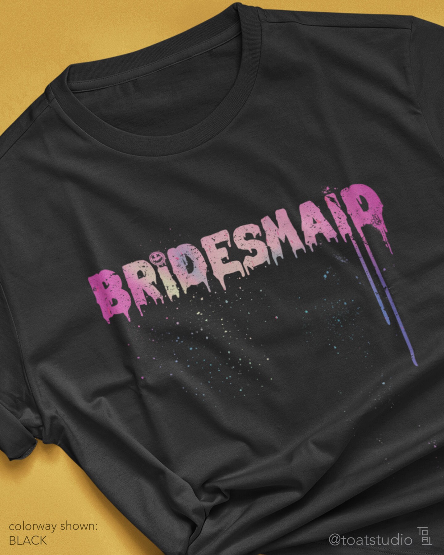 Spooky Bridesmaid Unisex T-shirt, Dripping Paint, Graffiti Spray, Bride Tee, Bachelorette Tshirt, Til Death Do Us Part, Future Wife