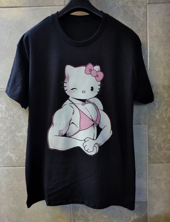 Buff Hello Kitty Muscle Shirt Outfit, Shirt Outfit Idea