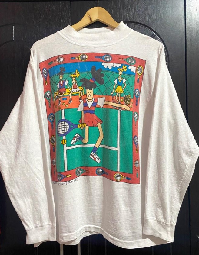 Vintage 1993 Juli Tennis Lesson Sweatshirt Outfit, Shirt Outfit Idea