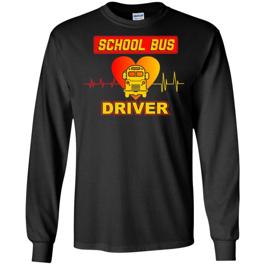 School Bus Driver School Bus Driver Hearbeat LS Sweatshirts