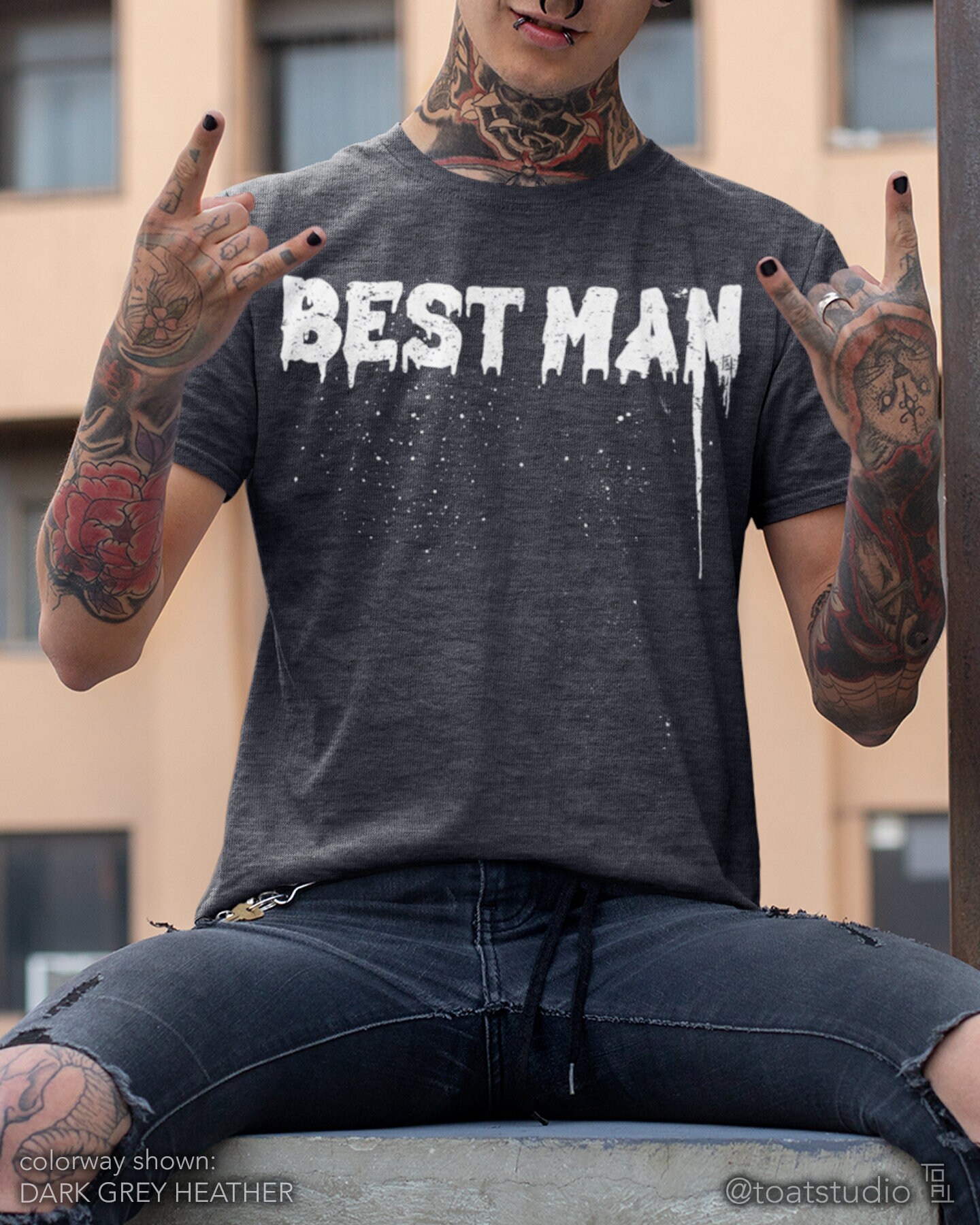 Spooky Best Man Unisex T-shirt, Dripping Paint, Graffiti Spray, Spooky Bachelor Party Tshirt, Til Death Do Us Part, Future Grunge Husband