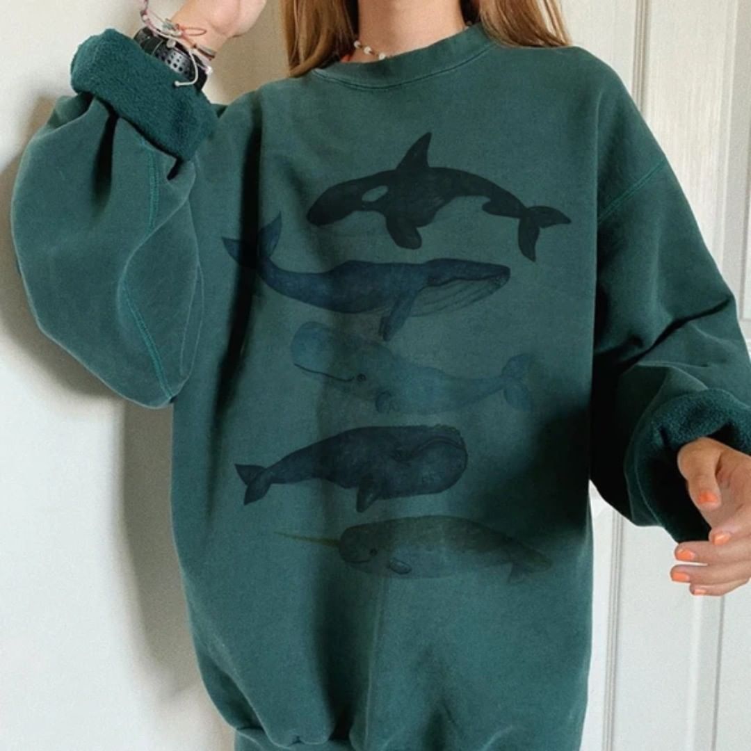 Basic Casual Wild Long Sleeve Pullover Sweatshirt