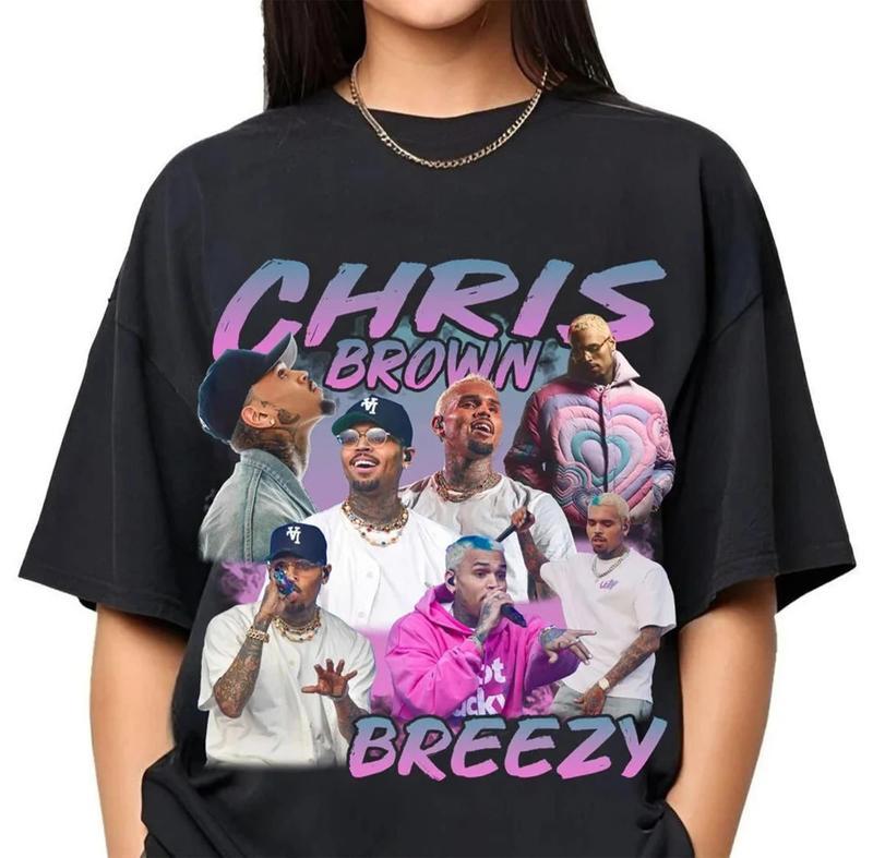 Chris Brown Breezy Bootleg T-shirt, Vintage 90s Graphic Tee, Sweater and Hoodie, Gift for Fan, Gift for Men and Women