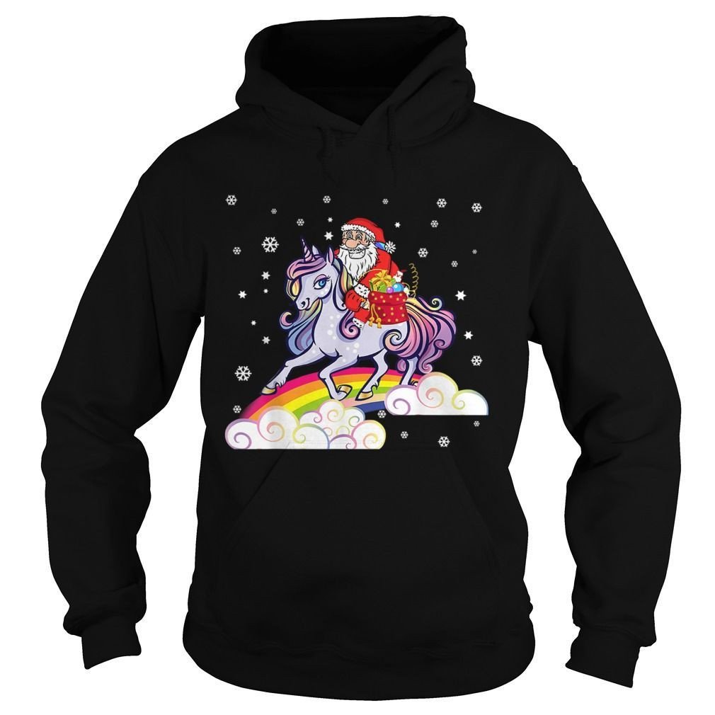 Unicorn Christmas Shirt Girls Santa Kids Women Gifts Xmas Shirt