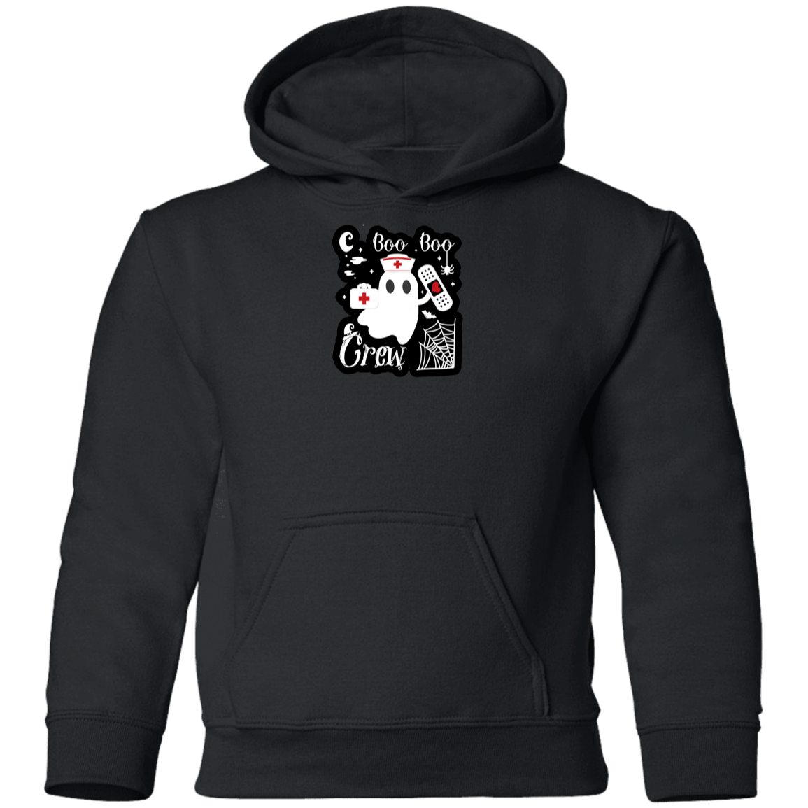 Boo Boo Crew Nurse Ghost Funny Halloween Youth Hoodie