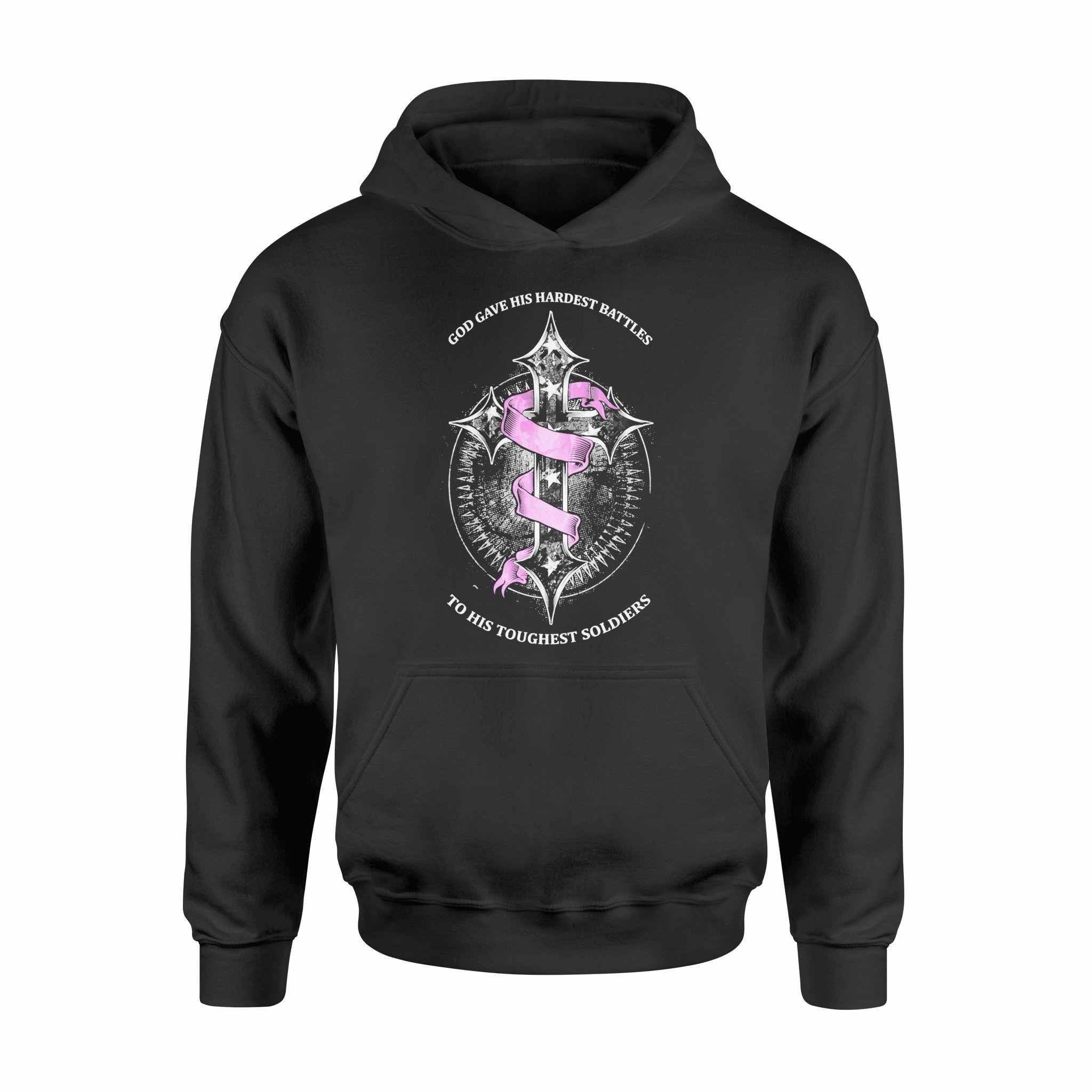 Toughest Soldier Breast Cancer Awareness T-Shirt – Standard Hoodie