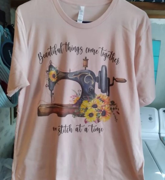 Sunflower Sewing Beautiful Things Come Together Tee Shirt Outfit, Shirt Outfit Idea