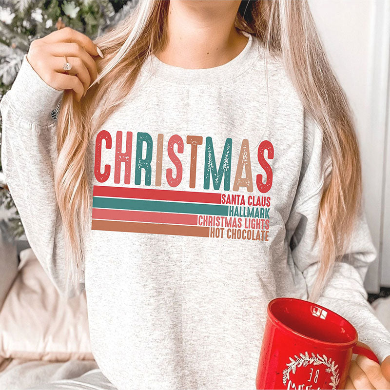 Christmas Letter Print Sweatshirt