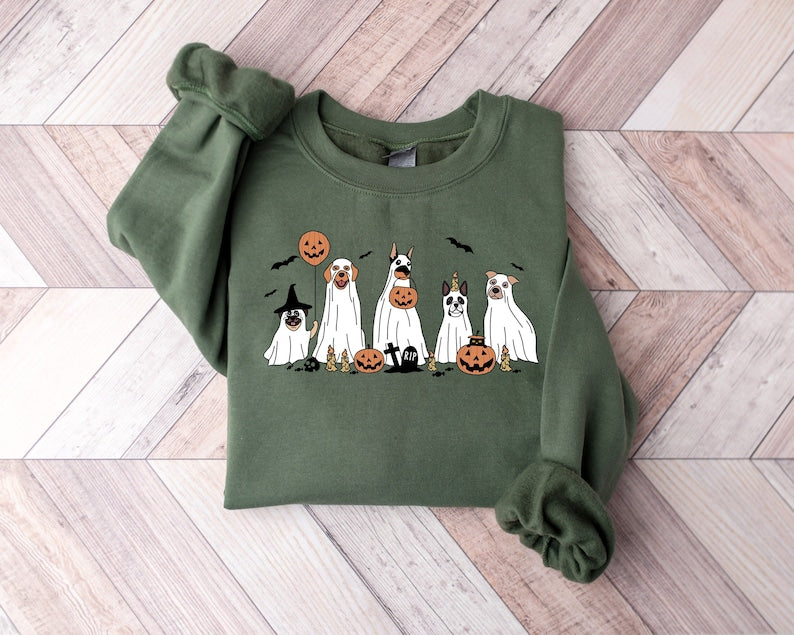 2023 Happy Halloween Ghost Dog Sweatshirt