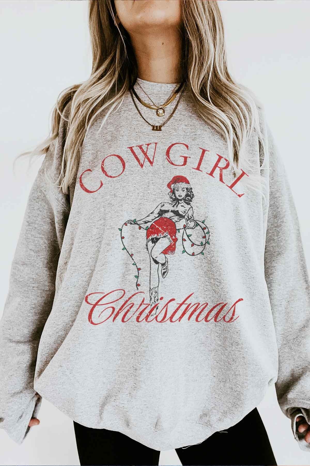 Cowgirl Sweatshirt Cowgirl Christmas Disco Cowgirl Midwest Sweatshirt Christmas Pjs Disco Cowgirl Merry Christmas Yall Howdy Sweatshirt