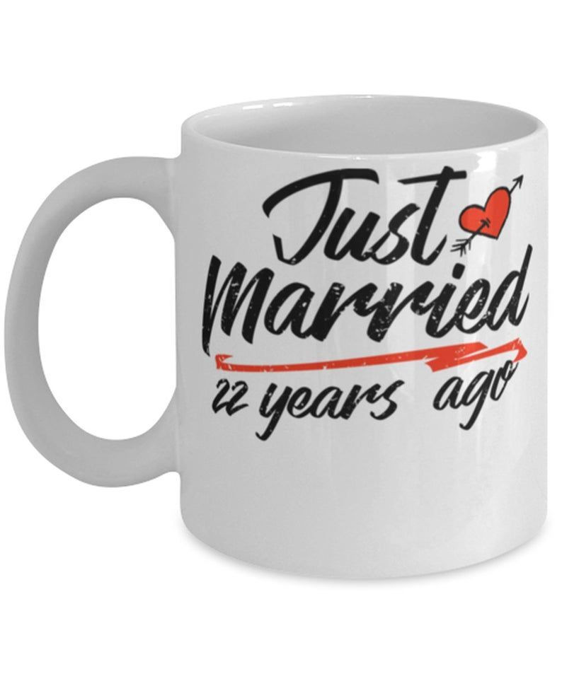 22Nd Wedding Anniversary Mug, Gift For Couple, Husband & Wife, Him & Her, Just Married 22 Years Ago