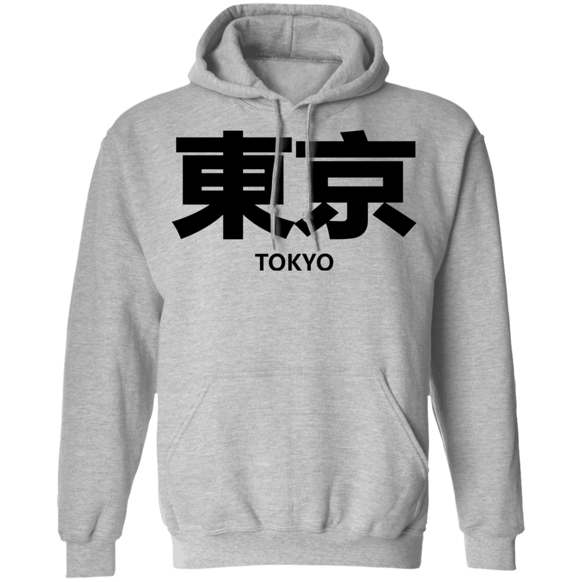 Tokyo Black Kanji Font Pullover Hoodie