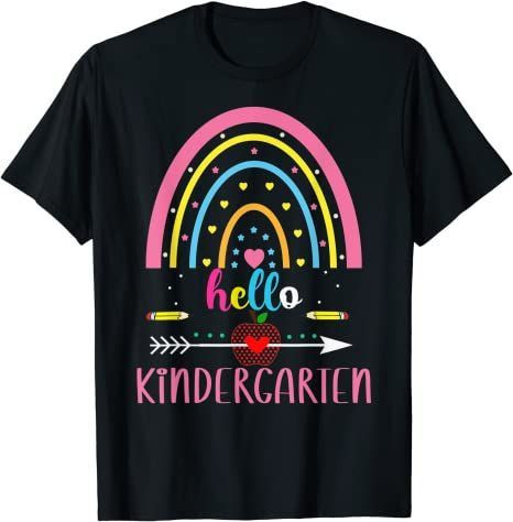 Back To School 2021 – Hello Kindergarten Rainbow First Day Back To Chool Shirt